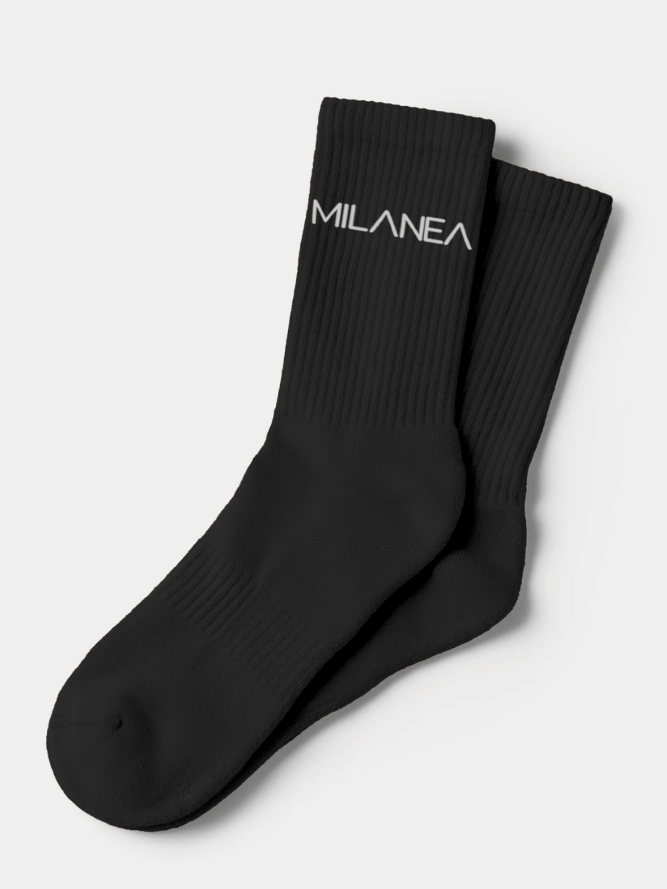 "Milanea Socken - Black" (2er Pack)