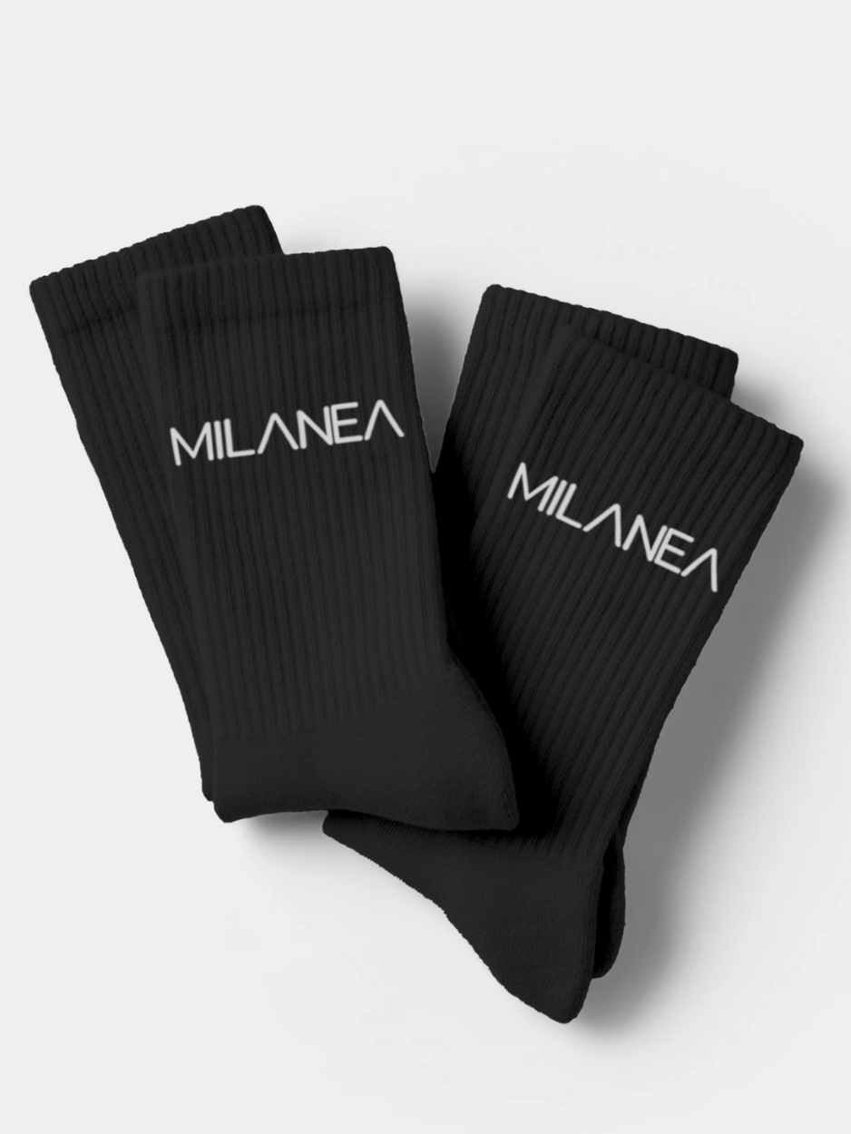 "Milanea Socken - Black" (2er Pack)