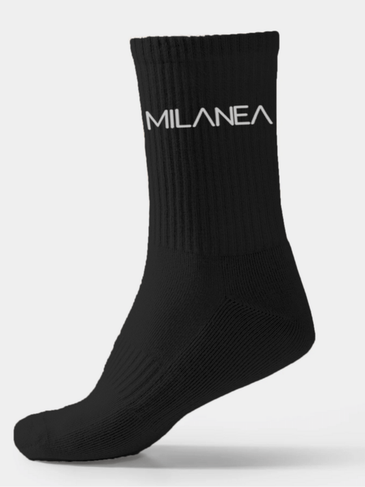 "Milanea Socken - Black"  (2er Pack)