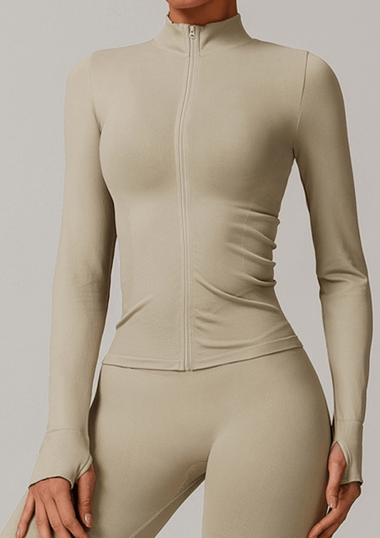 SkyPro Shaping Zip Jacke Beige