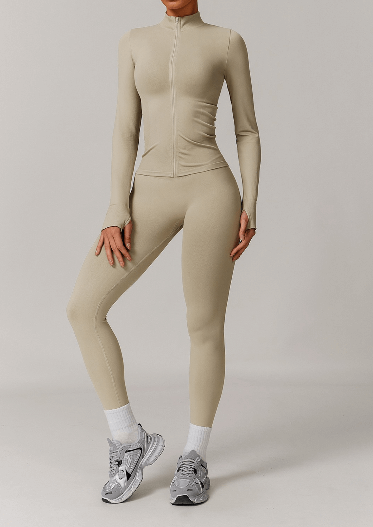 SkyPro Shaping Zip Jacke Beige