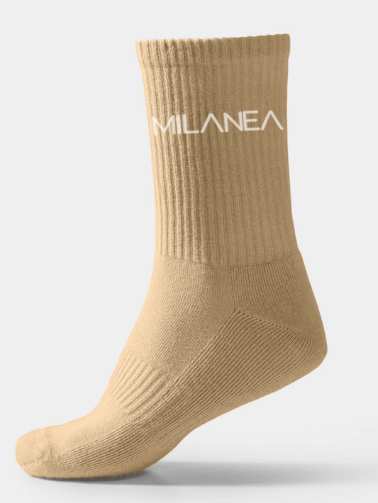 "Milanea Socken - Beige"  (2er Pack)